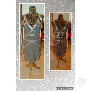 bebe Strappy Silver Dress